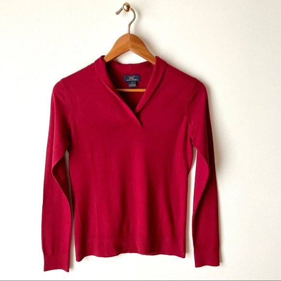 Brooks Brothers Tops - BROOKS BROTHERS “346” Shawl Collar Silk And Cashmere Red Top